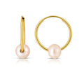 14k Yellow Gold Round Endless Pearl Earring(1x14mm)