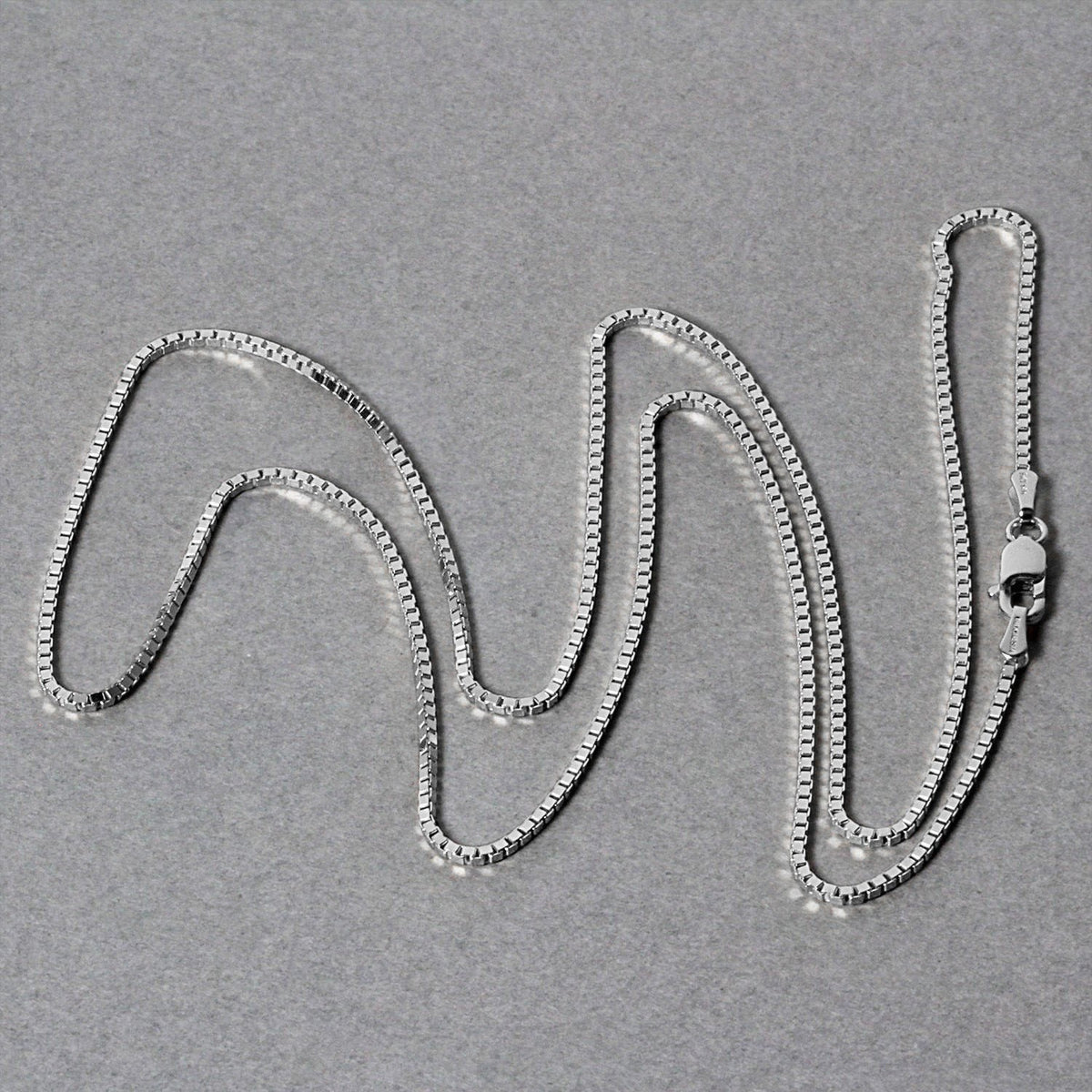 Sterling Silver Rhodium Plated Box Chain (1.10 mm)