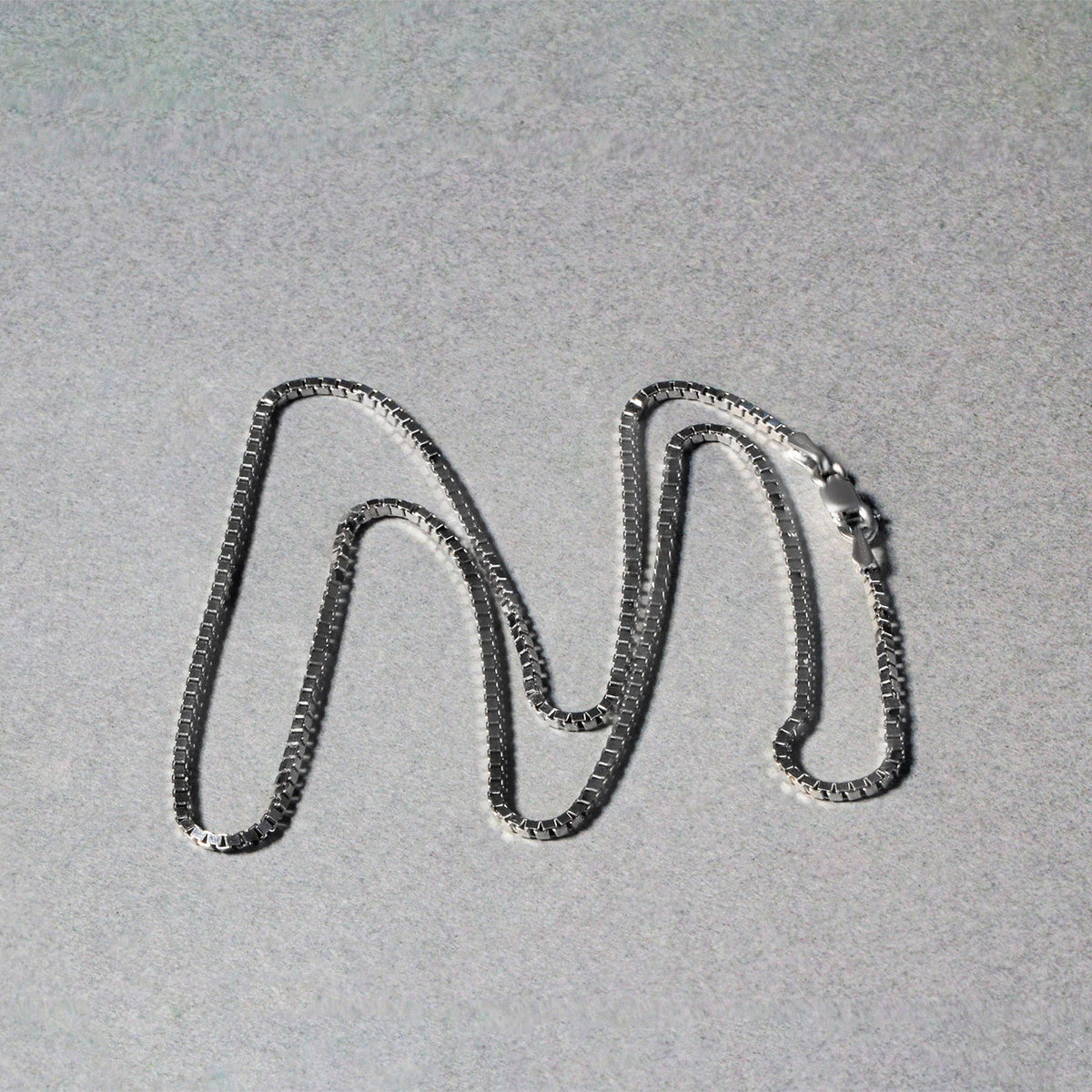 Sterling Silver Rhodium Plated Box Chain (1.30 mm)