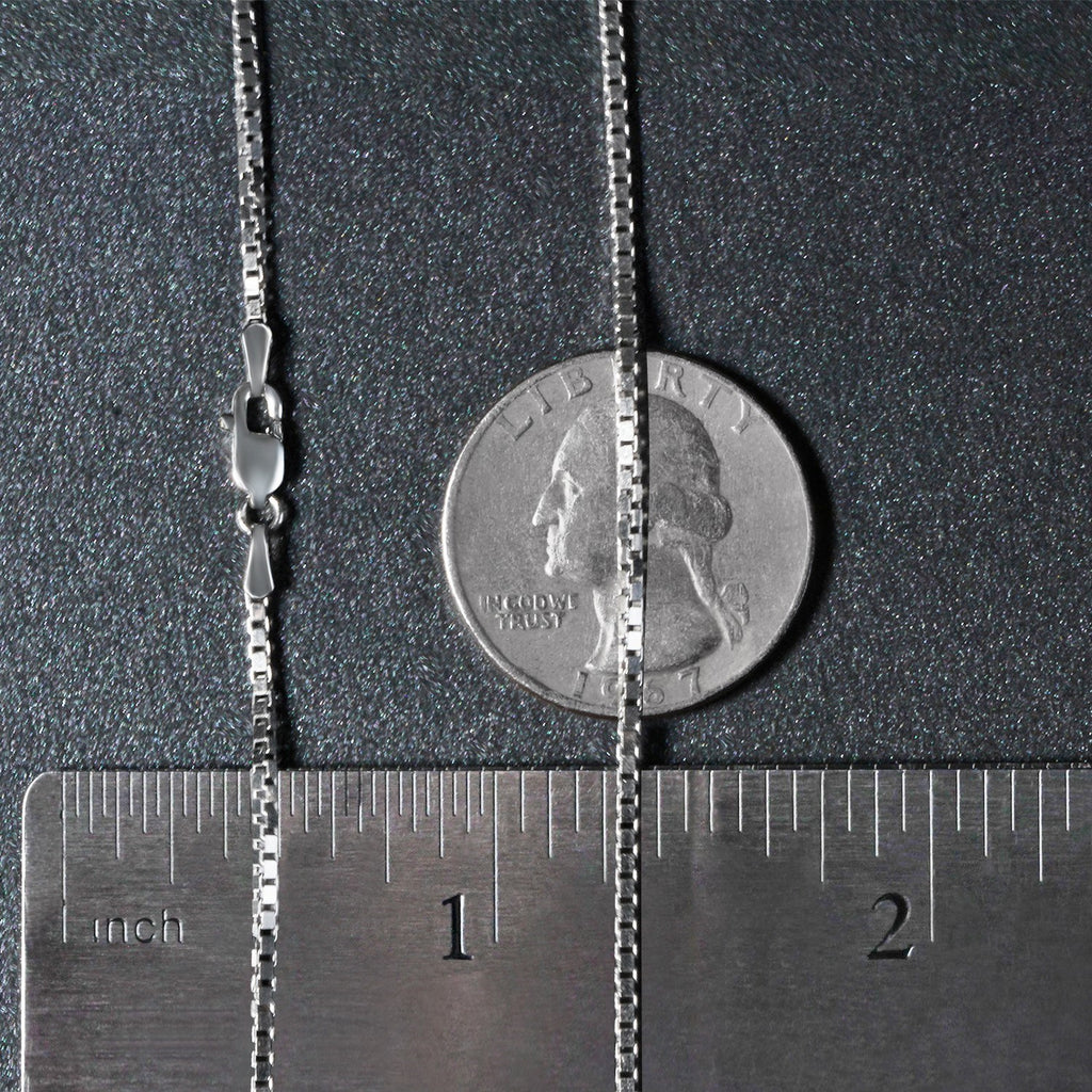 Sterling Silver Rhodium Plated Box Chain (1.30 mm)