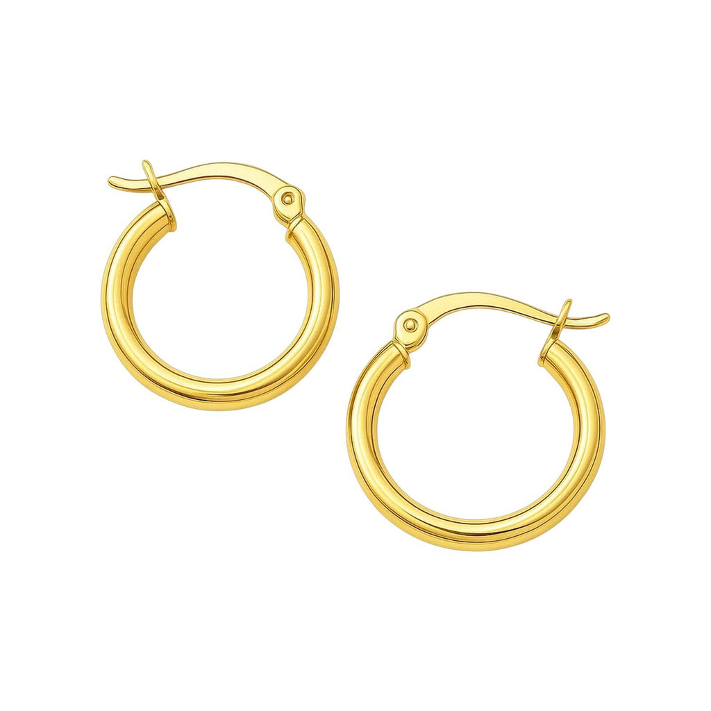 14k Yellow Gold Polished Hoop Earrings (2x15mm)