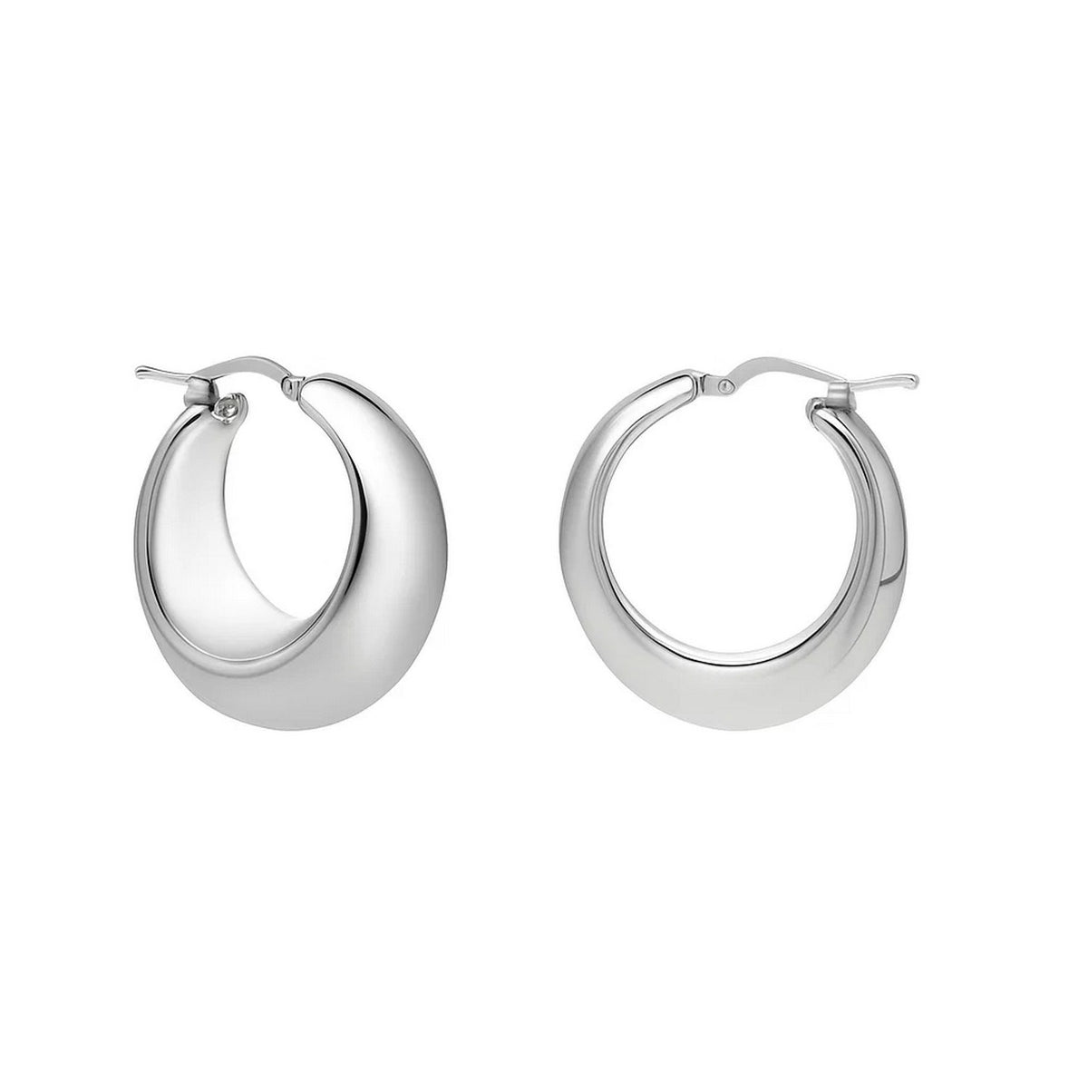 Sterling Silver Sculpted Hoop Earrings