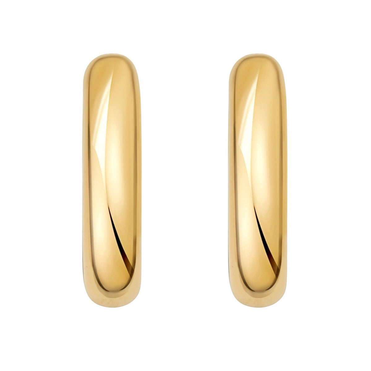 Sterling Silver Yellow Gold Plated Round Hoop Earrings