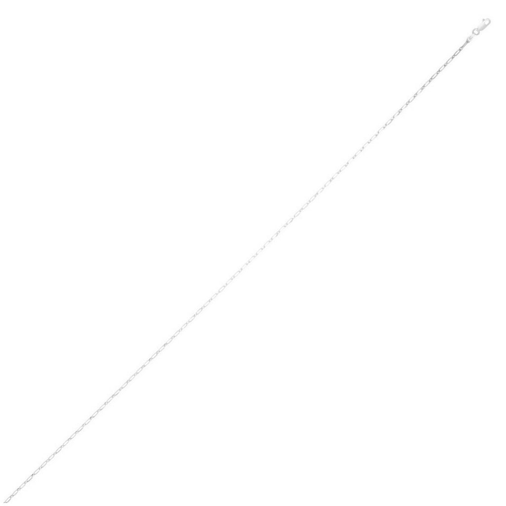 Sterling Silver Rhodium Plated Petite Alternating Paperclip Chain (2.30 mm)