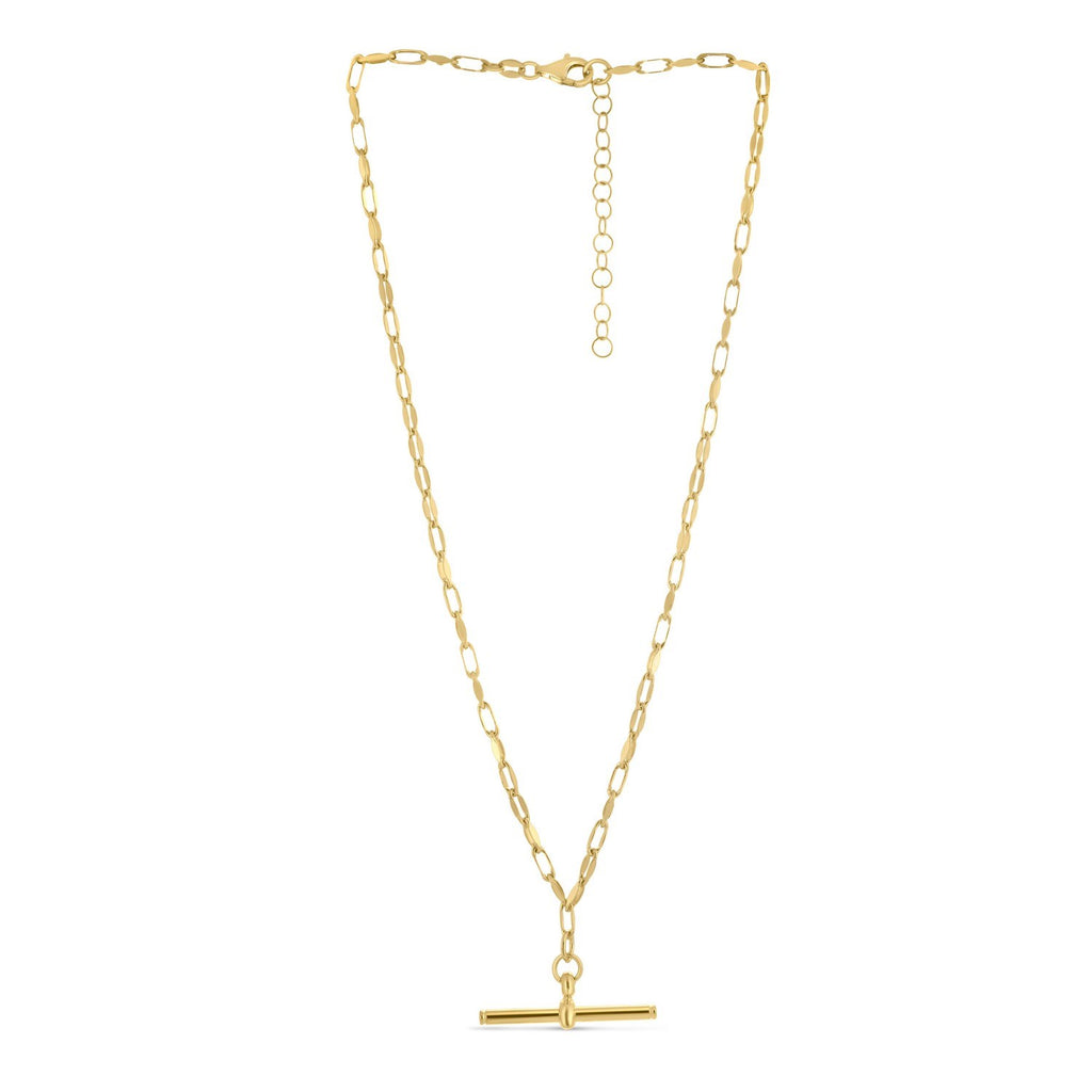 Sterling Silver Gold Plated Toggle Link Necklace