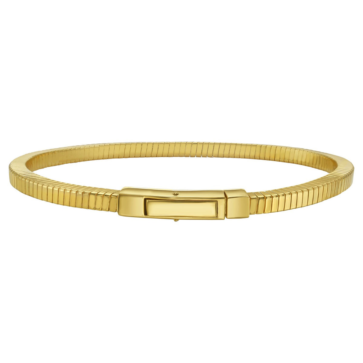 Gold Over Sterling Silver Cubogas Chain Bracelet