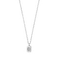 Sterling Silver Rhodium Plated Cubic Zirconia Starburst Locket Necklace