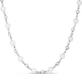 Sterling Silver Rhodium Plated Freshwater Pearl Bead Necklace