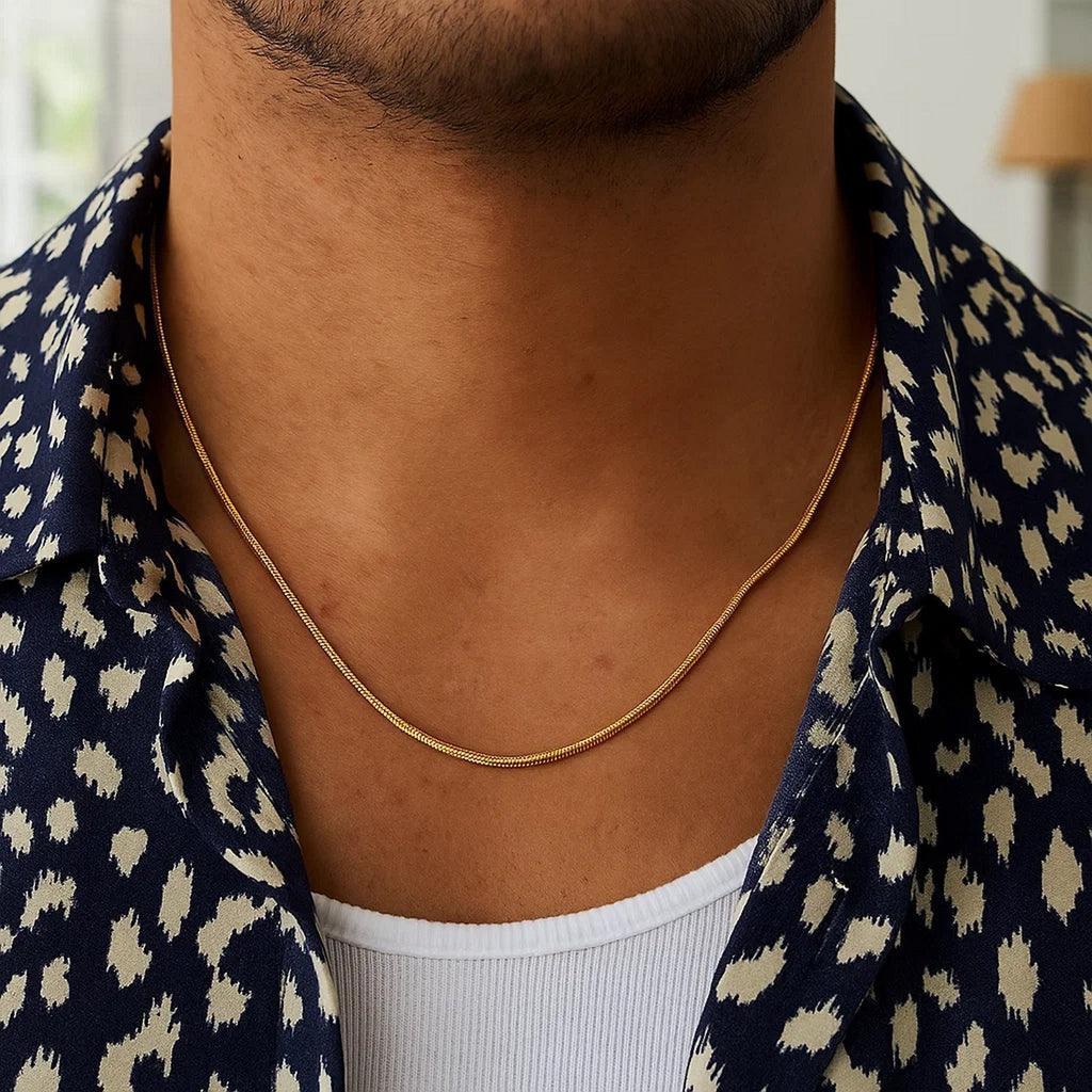 Sterling Silver Yellow Gold Plated Oval Snake Chain (2.60 mm)