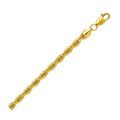 Sterling Silver Yellow Gold Plated Diamond Cut Royal Rope Chain (4.40 mm)