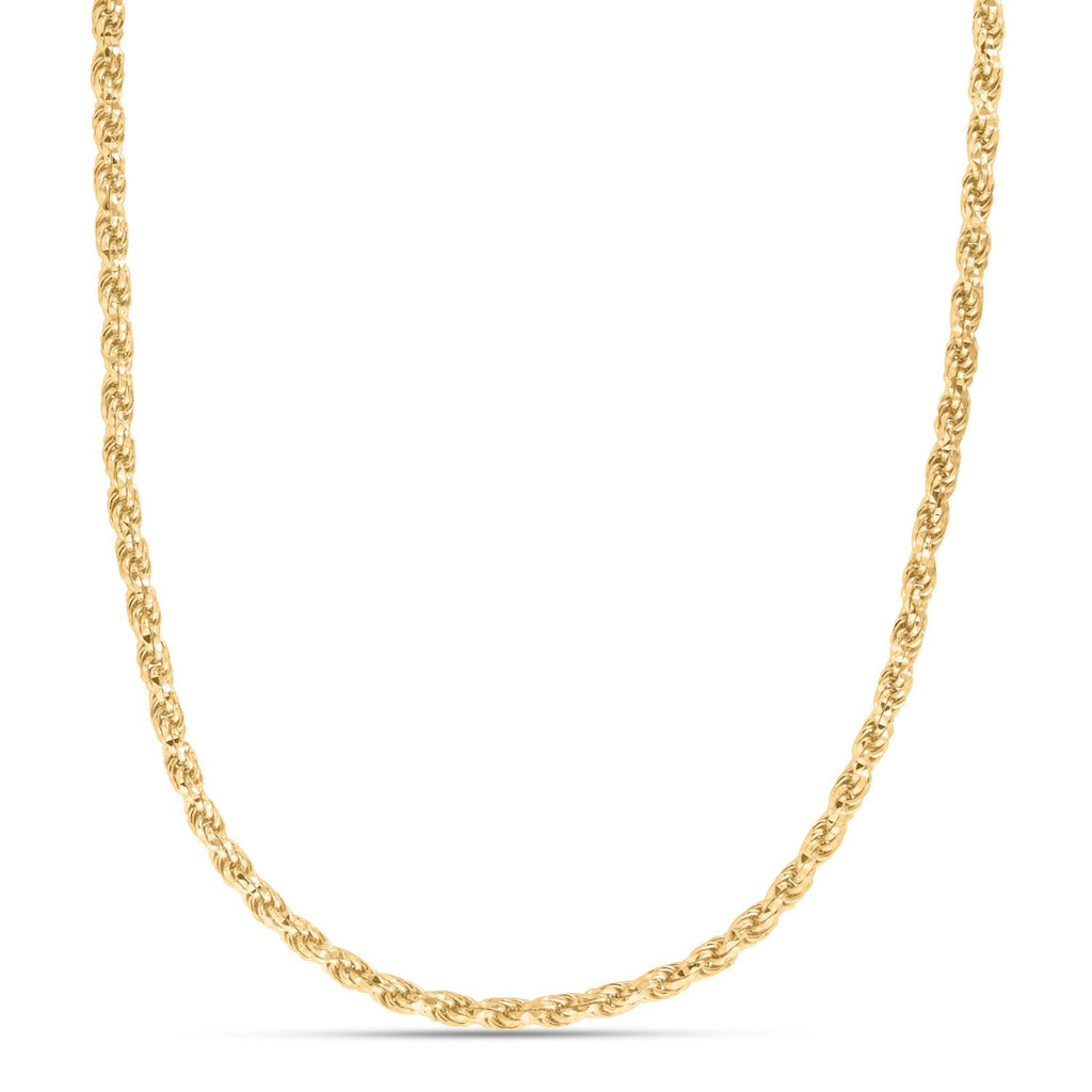 Sterling Silver Yellow Gold Plated Diamond Cut Royal Rope Chain (4.40 mm)