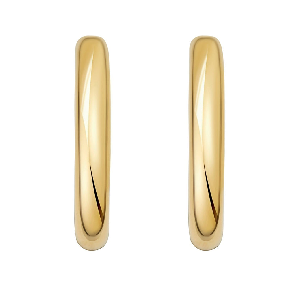 Sterling Silver Yellow Gold Plated Round Hoop Earrings
