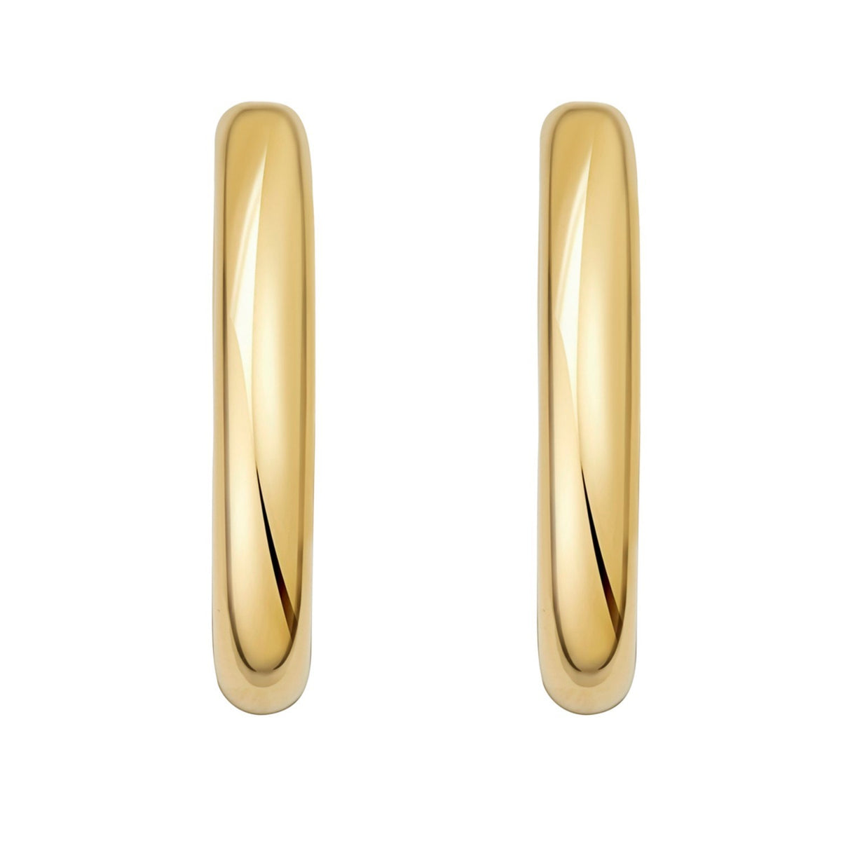 Sterling Silver Yellow Gold Plated Round Hoop Earrings