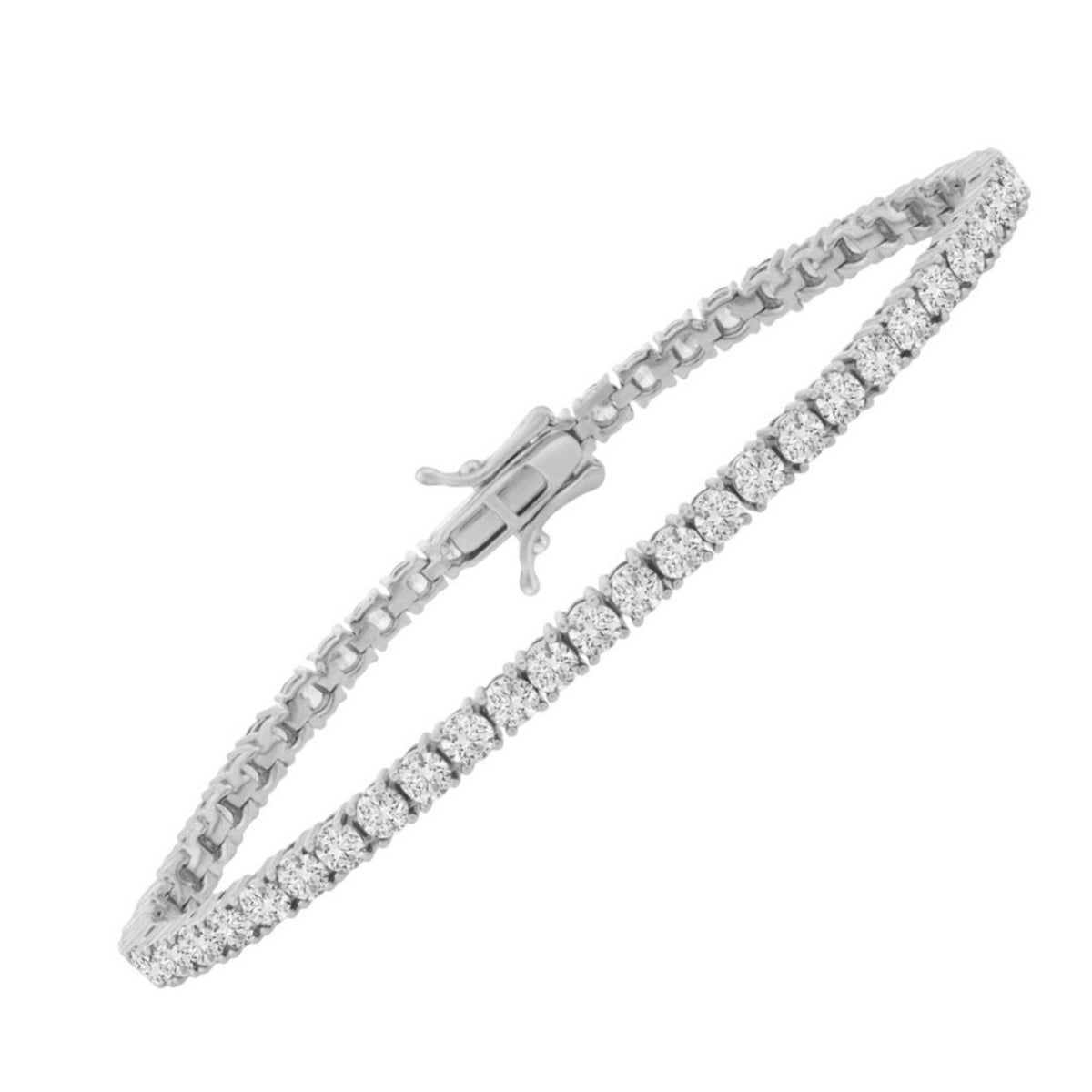 Sterling Silver Rhodium Plated CZ Tennis Bracelet (3.30 mm)