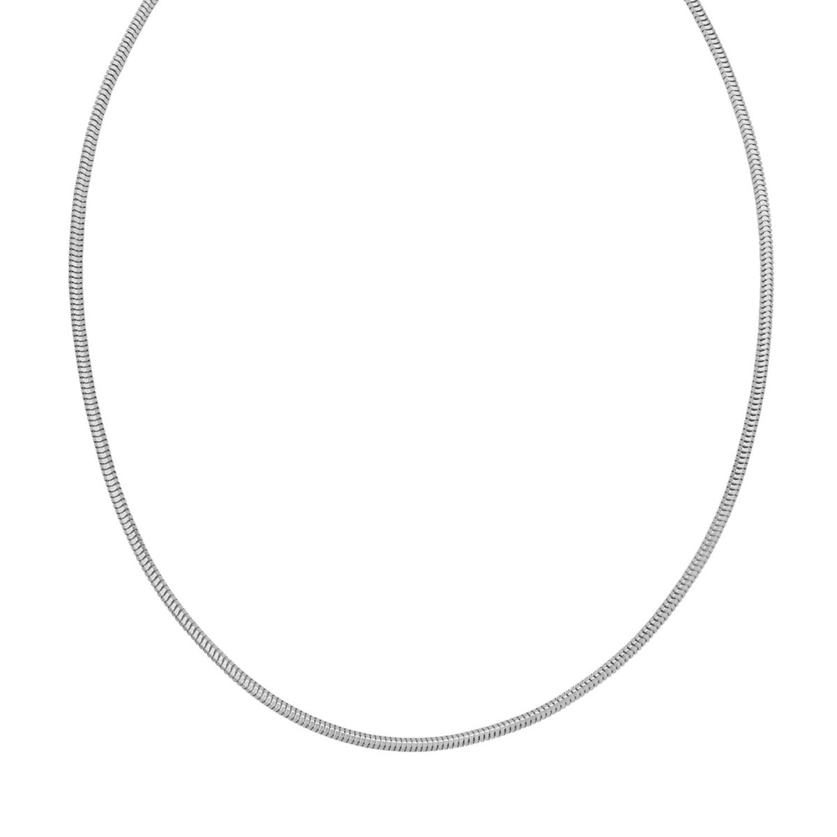Sterling Silver Rhodium Plated Octagonal Snake Chain (2.40 mm)