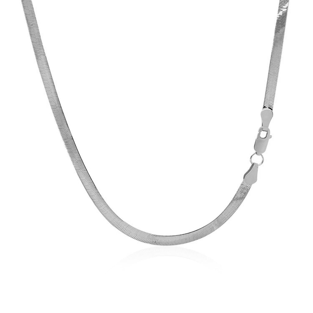 Sterling Silver Rhodium Plated Herringbone Chain (3.30 mm)
