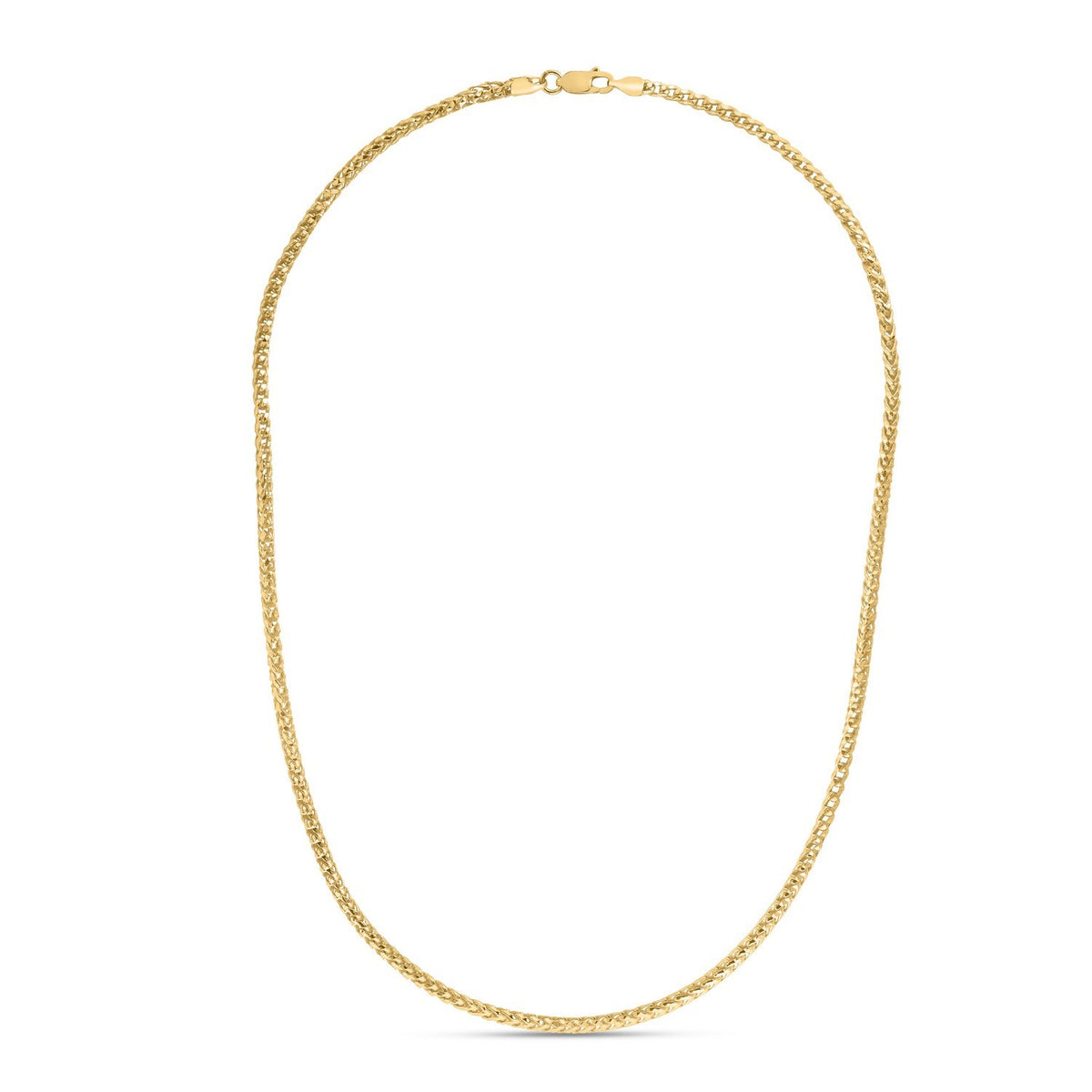 Sterling Silver Yellow Gold Plated Diamond Cut Franco Chain (3.80 mm)