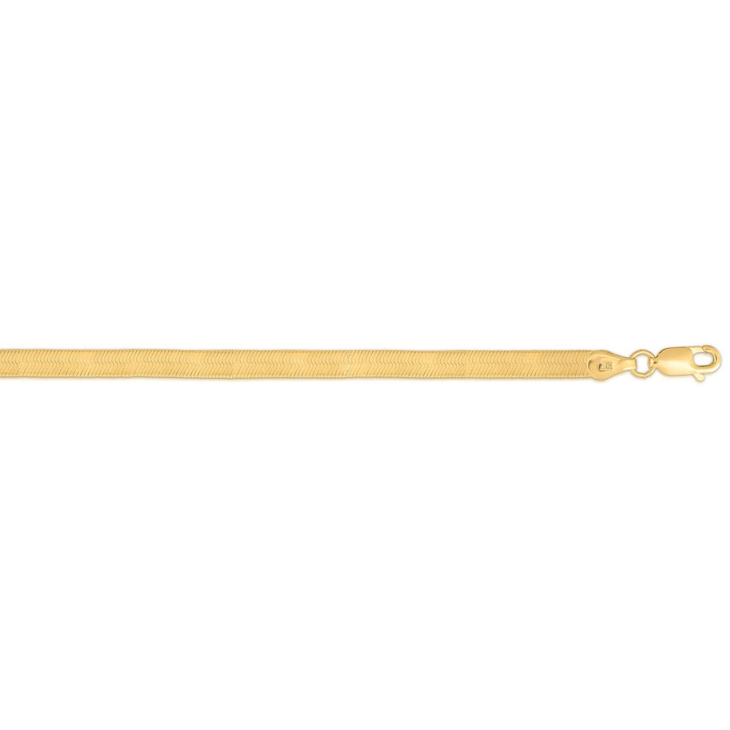 Sterling Silver Yellow Gold Plated Imperial Herringbone Chain (4.20 mm)
